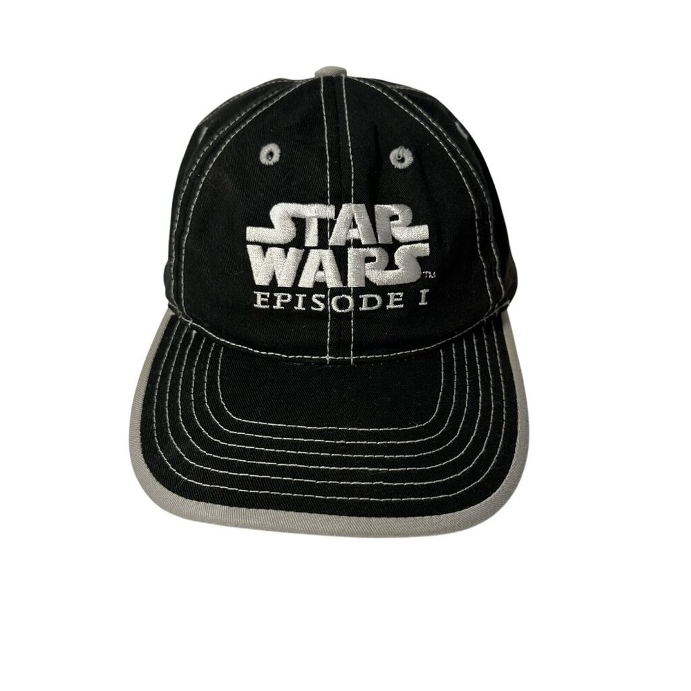 Vintage 90’s Star Wars Episode 1 Black Hook & Loop Hat Cap Size Boys 8-20